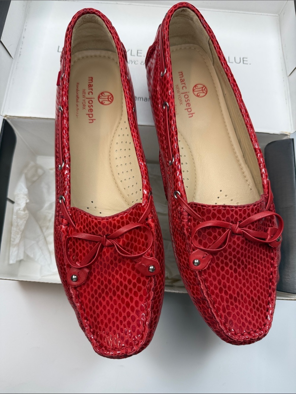 Marc Joseph New York Womens Cypress Hill Tiebow Driver Loafer Size 9.5